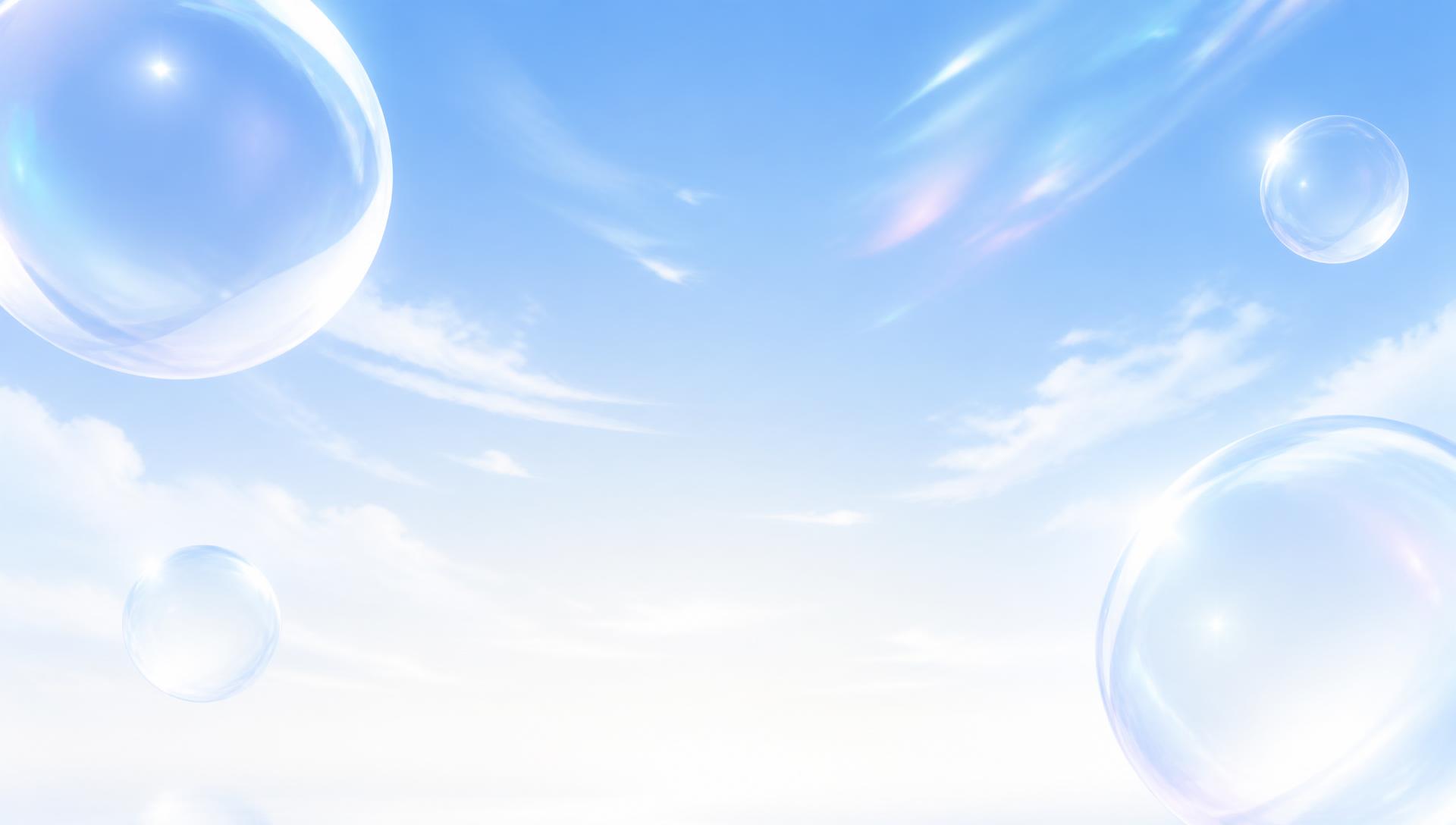 Bright sky with soft glass spheres